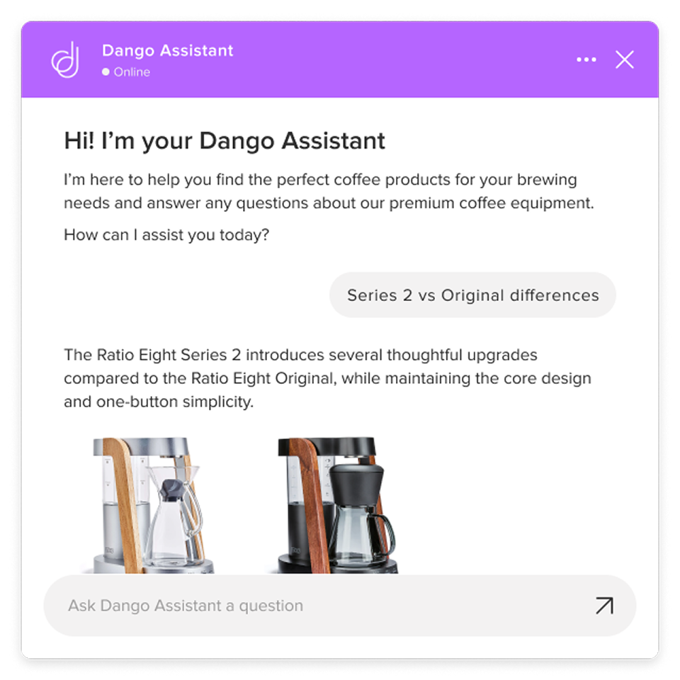 Dango Chat widget preview